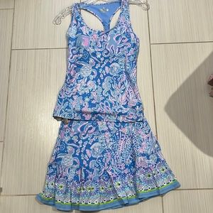 Lilly Pulitzer EUC tank top n skort both XS luxletic